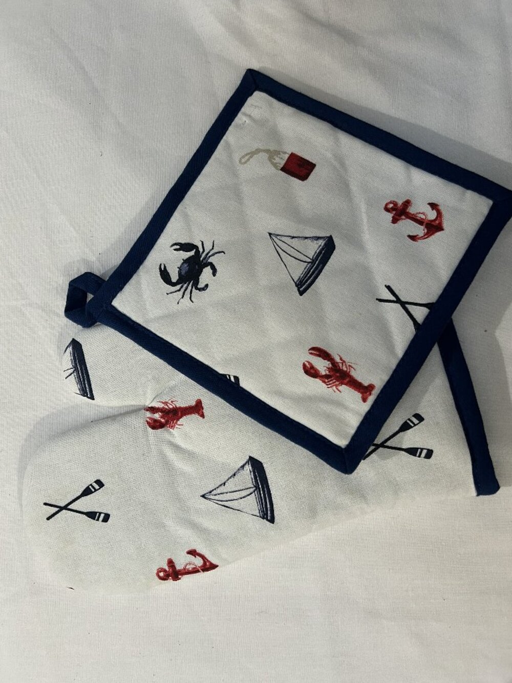 ⚓ Sur La Table Nautical Pot Holders — Set of 2 | New